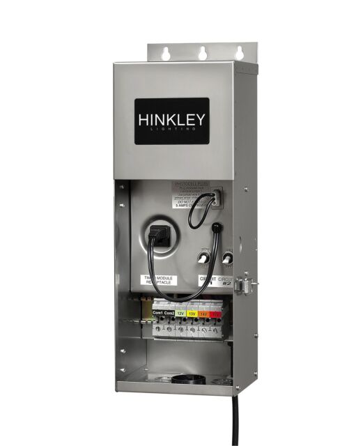 Hinkley Lighting 600 Watt Pro-Series Low Voltage Transformer, Stainless Steel, UL Wet Rated