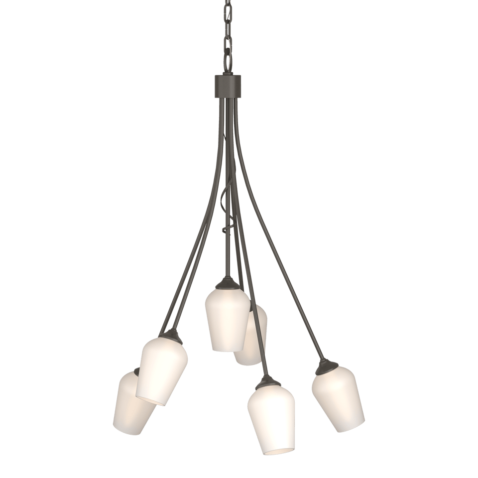 Hubbardton Forge Flora 6 Arm Chandelier 30.9" Height Nature-Inspired Elegance with Dimmable Feature