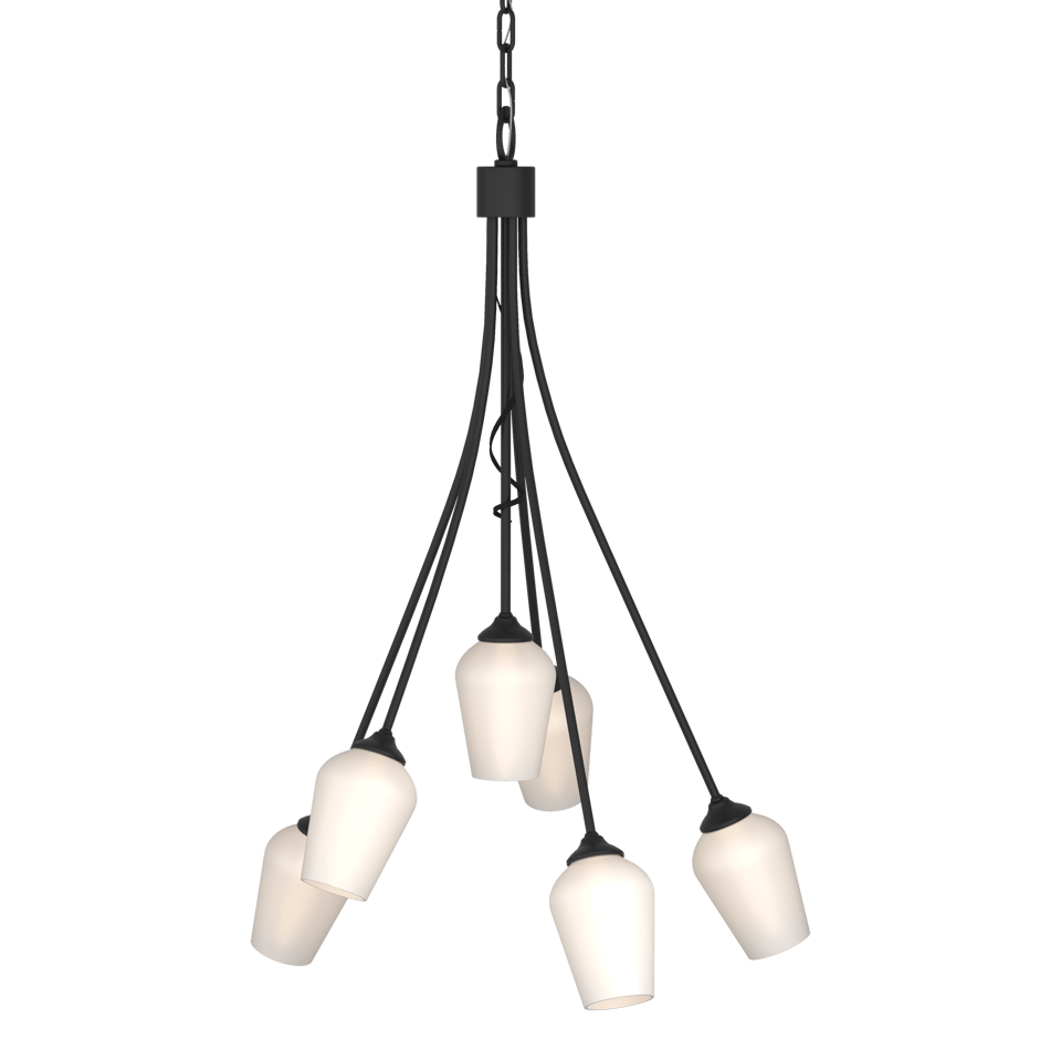 Hubbardton Forge Flora 6 Arm Chandelier 30.9" Height Nature-Inspired Elegance with Dimmable Feature