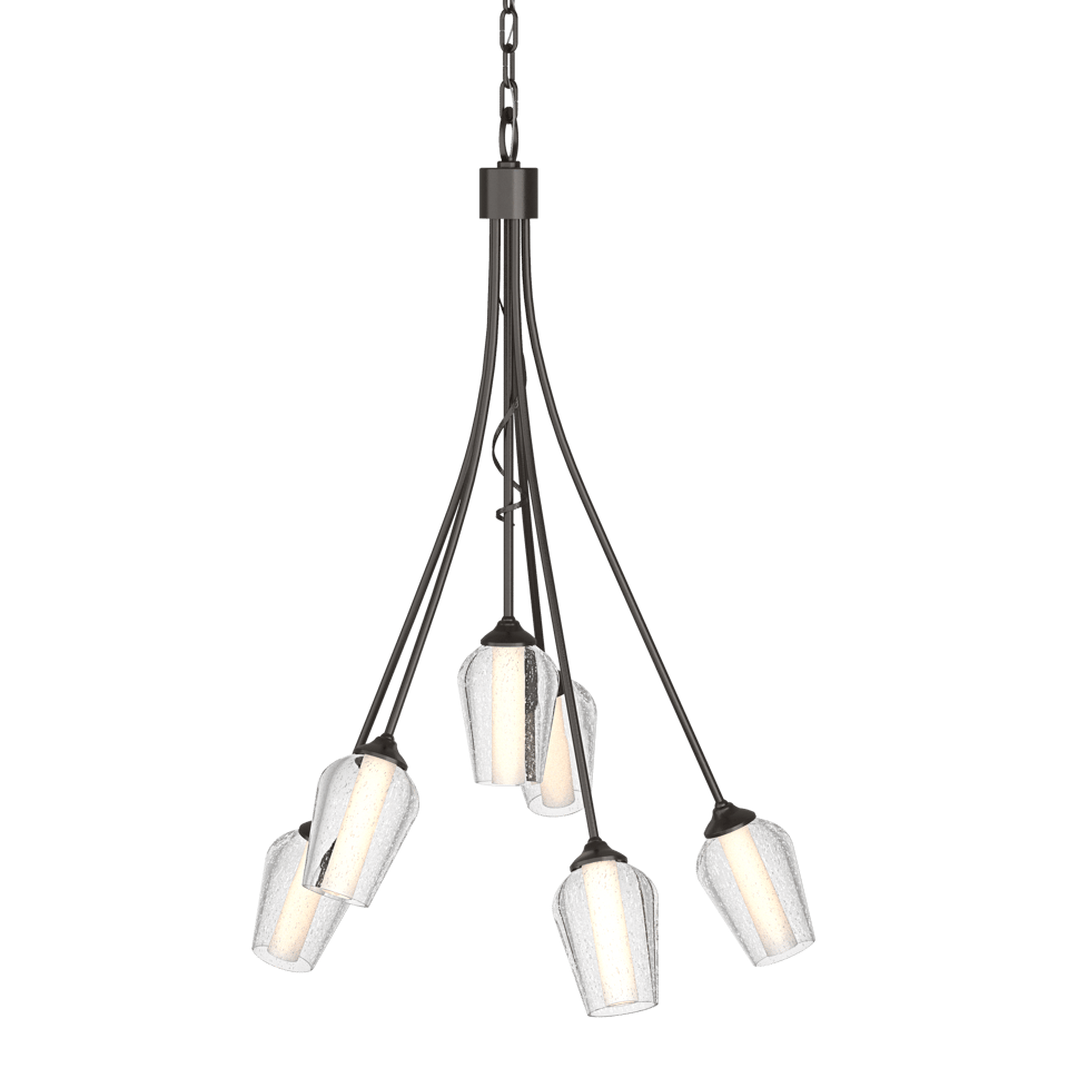 Hubbardton Forge Flora 6 Arm Chandelier 30.9" Height Nature-Inspired Elegance with Dimmable Feature