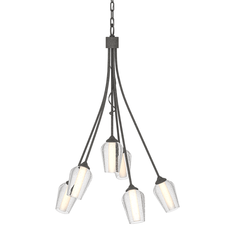 Hubbardton Forge Flora 6 Arm Chandelier 30.9" Height Nature-Inspired Elegance with Dimmable Feature