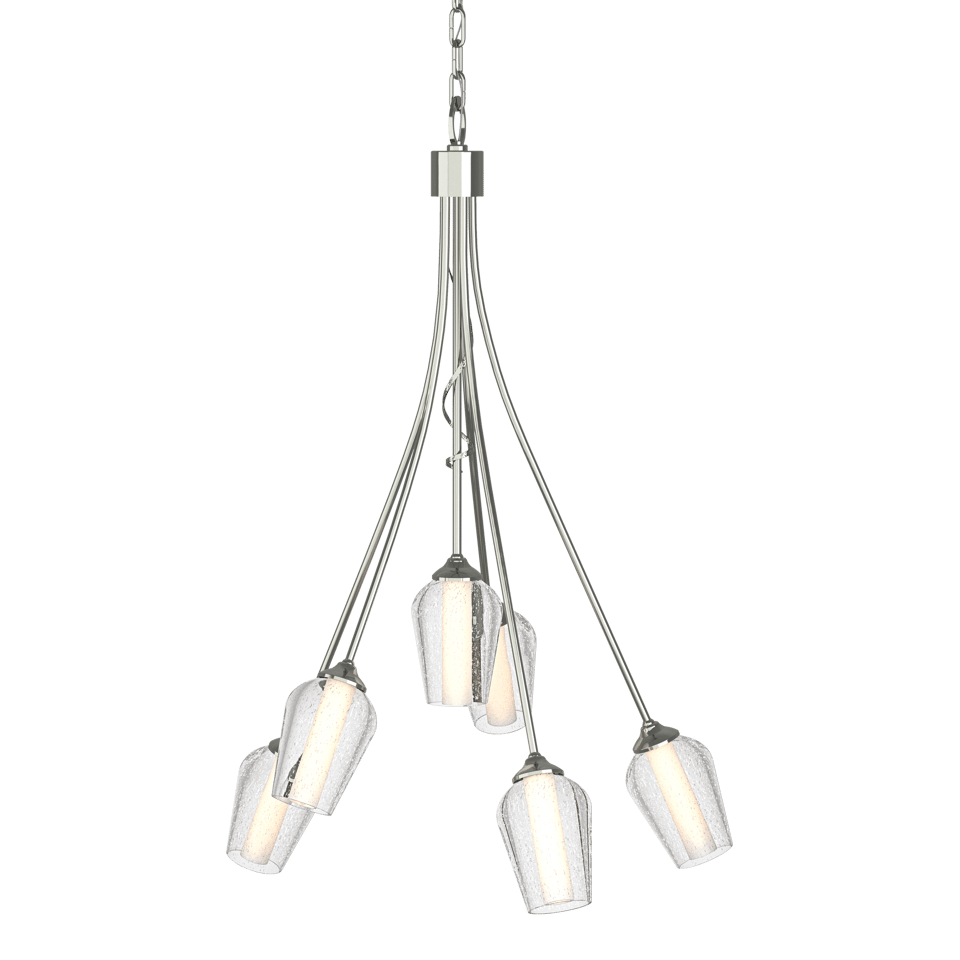 Hubbardton Forge Flora 6 Arm Chandelier 30.9" Height Nature-Inspired Elegance with Dimmable Feature