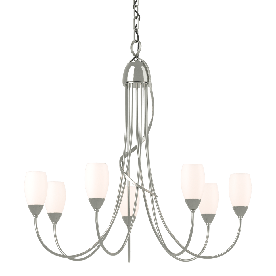 Flora 7 Arm Chandelier By Hubbardton Forge - Handcrafted Artistry, Dimmable Lighting, Opal Glass Shade