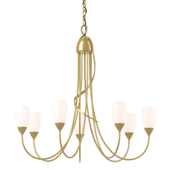 Flora 7 Arm Chandelier By Hubbardton Forge - Handcrafted Artistry, Dimmable Lighting, Opal Glass Shade