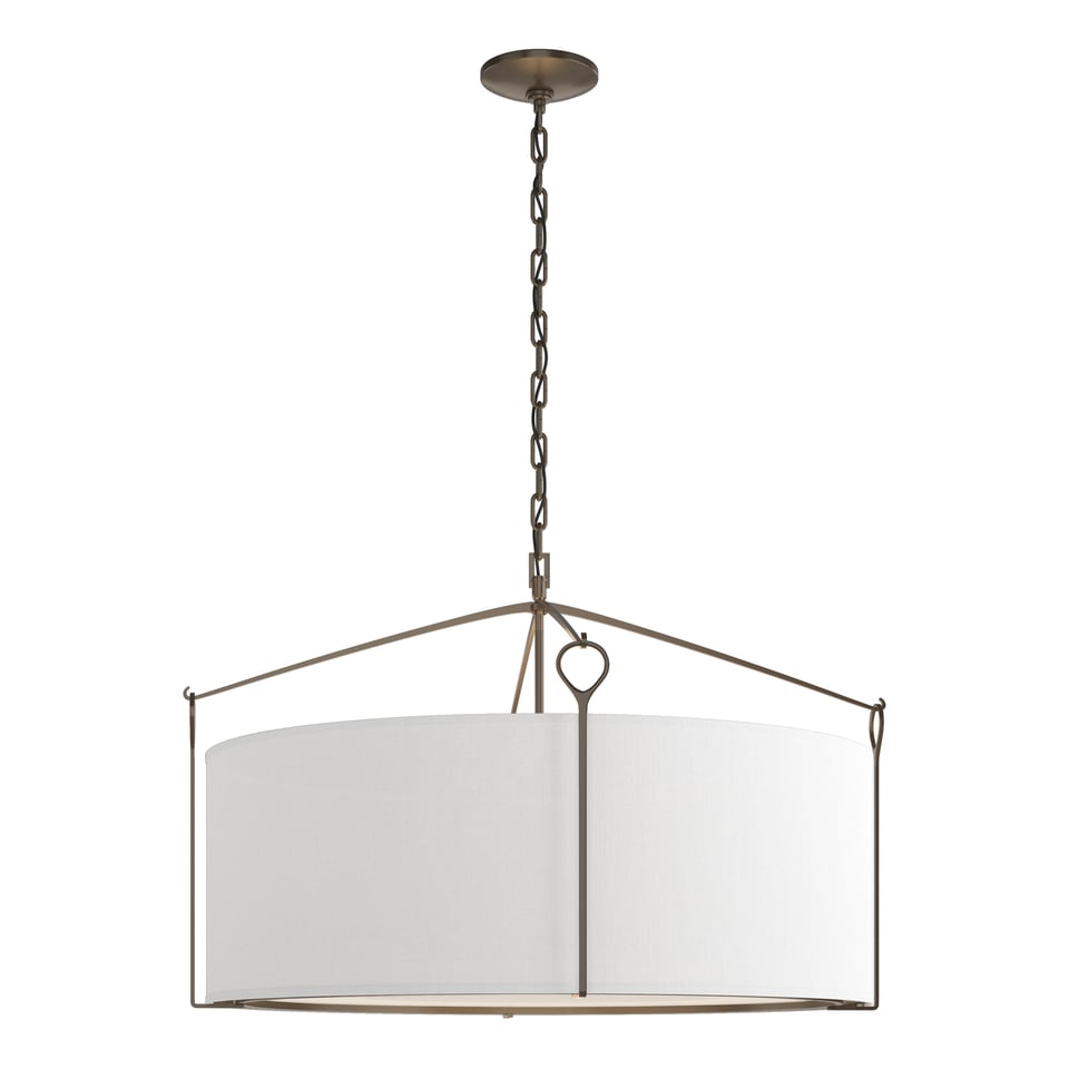 Bow Large Pendant Light Fixture by Hubbardton Forge, 4 Light, Dimmable, 19.4" H x 30" D, Versatile Finishes