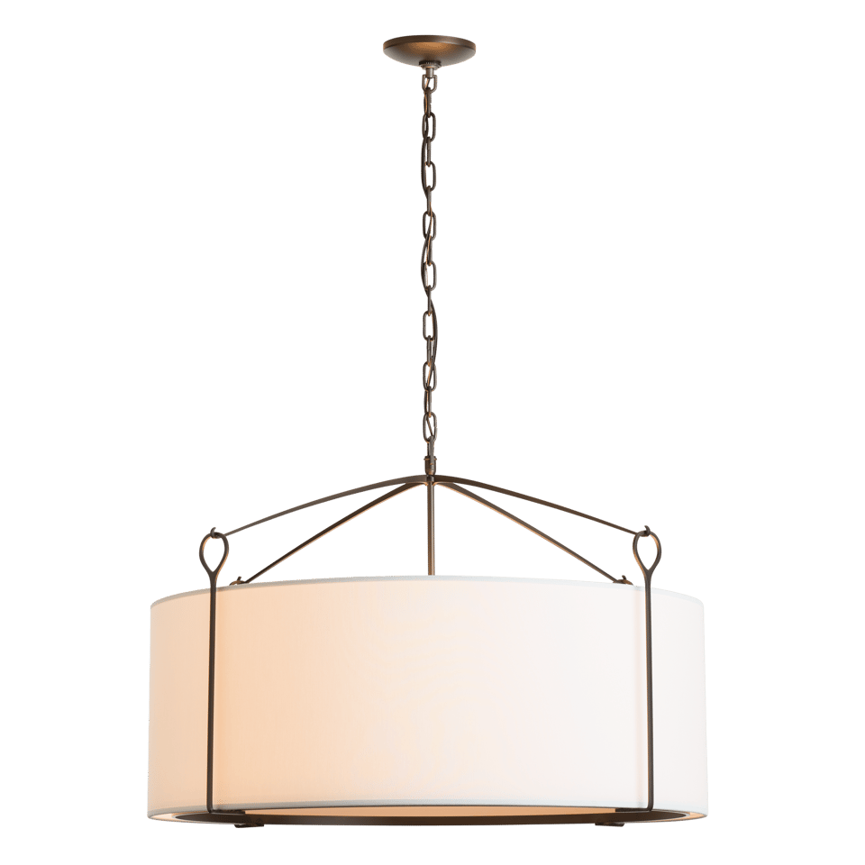 Bow Large Pendant Light Fixture by Hubbardton Forge, 4 Light, Dimmable, 19.4" H x 30" D, Versatile Finishes