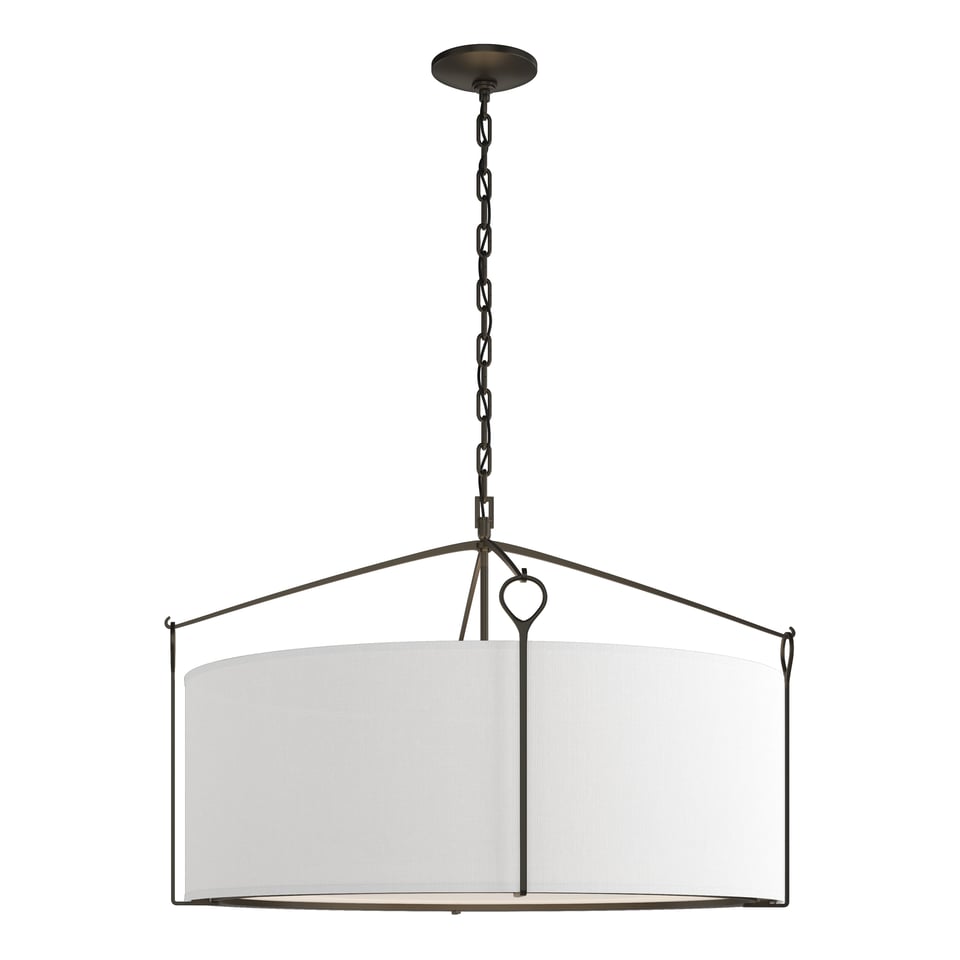 Bow Large Pendant Light Fixture by Hubbardton Forge, 4 Light, Dimmable, 19.4" H x 30" D, Versatile Finishes