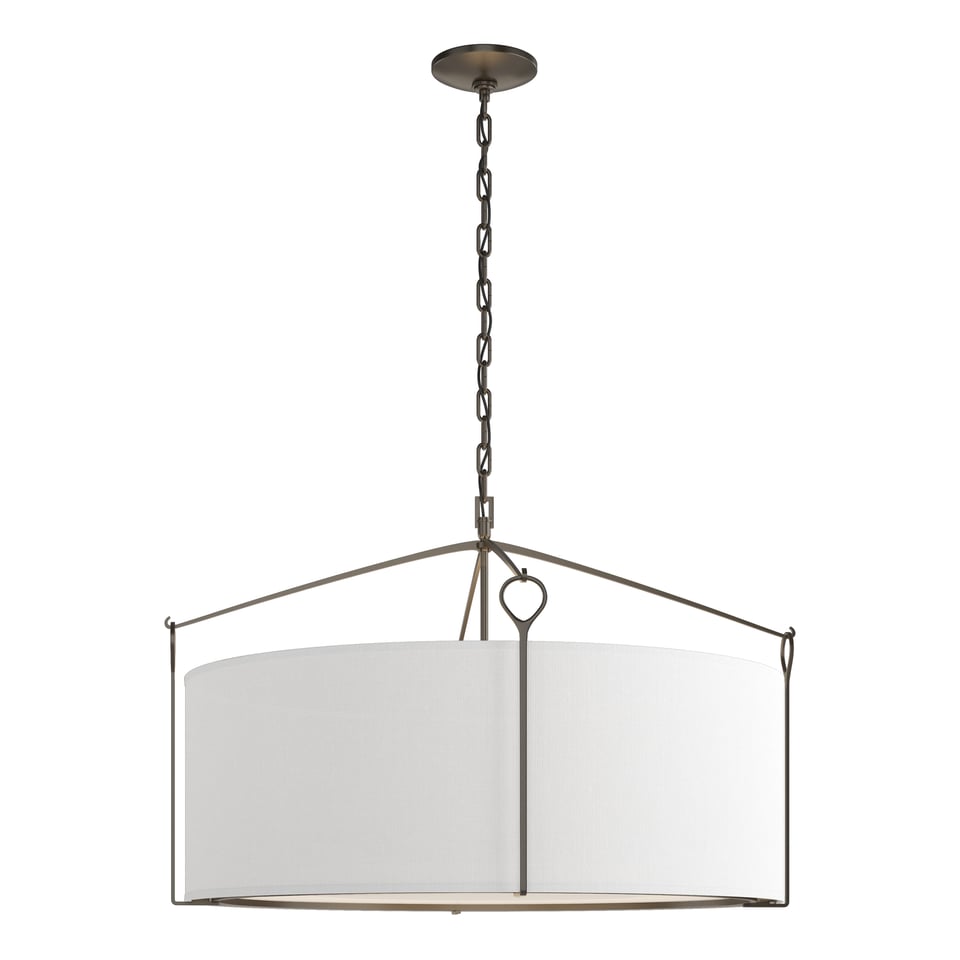 Bow Large Pendant Light Fixture by Hubbardton Forge, 4 Light, Dimmable, 19.4" H x 30" D, Versatile Finishes