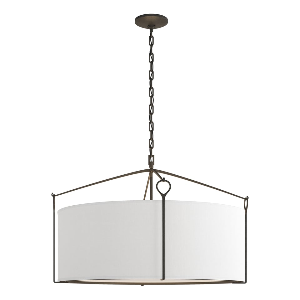 Bow Large Pendant Light Fixture by Hubbardton Forge, 4 Light, Dimmable, 19.4" H x 30" D, Versatile Finishes