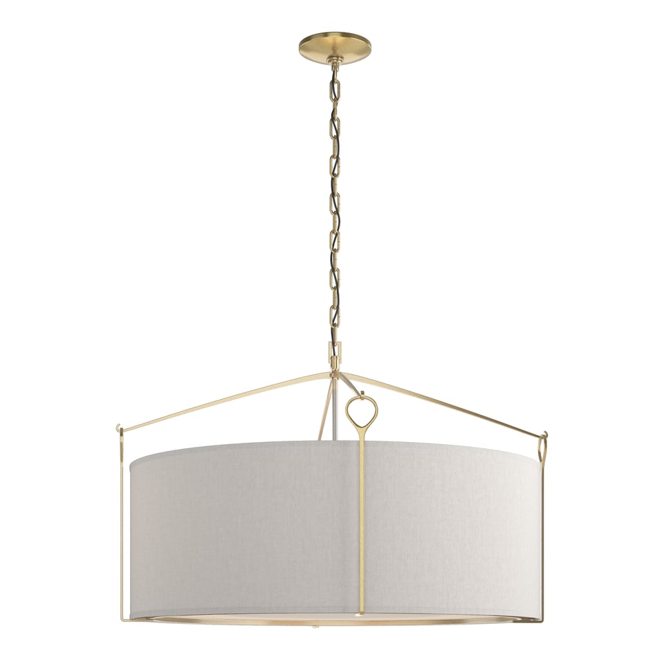 Bow Large Pendant Light Fixture by Hubbardton Forge, 4 Light, Dimmable, 19.4" H x 30" D, Versatile Finishes