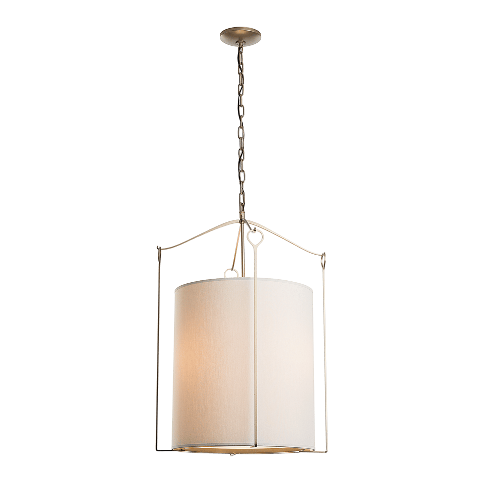 Bow Tall Pendant Light by Hubbardton Forge 18.4” Height, Dimmable, Linen Shade, Versatile Finishes