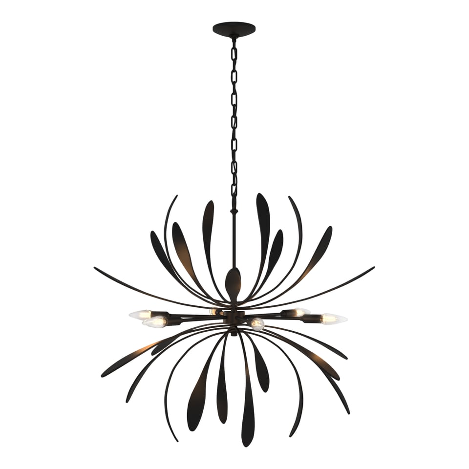 Dahlia Chandelier 104350 By Hubbardton Forge - Handcrafted Floral Design, Dimmable, Versatile Finish Options