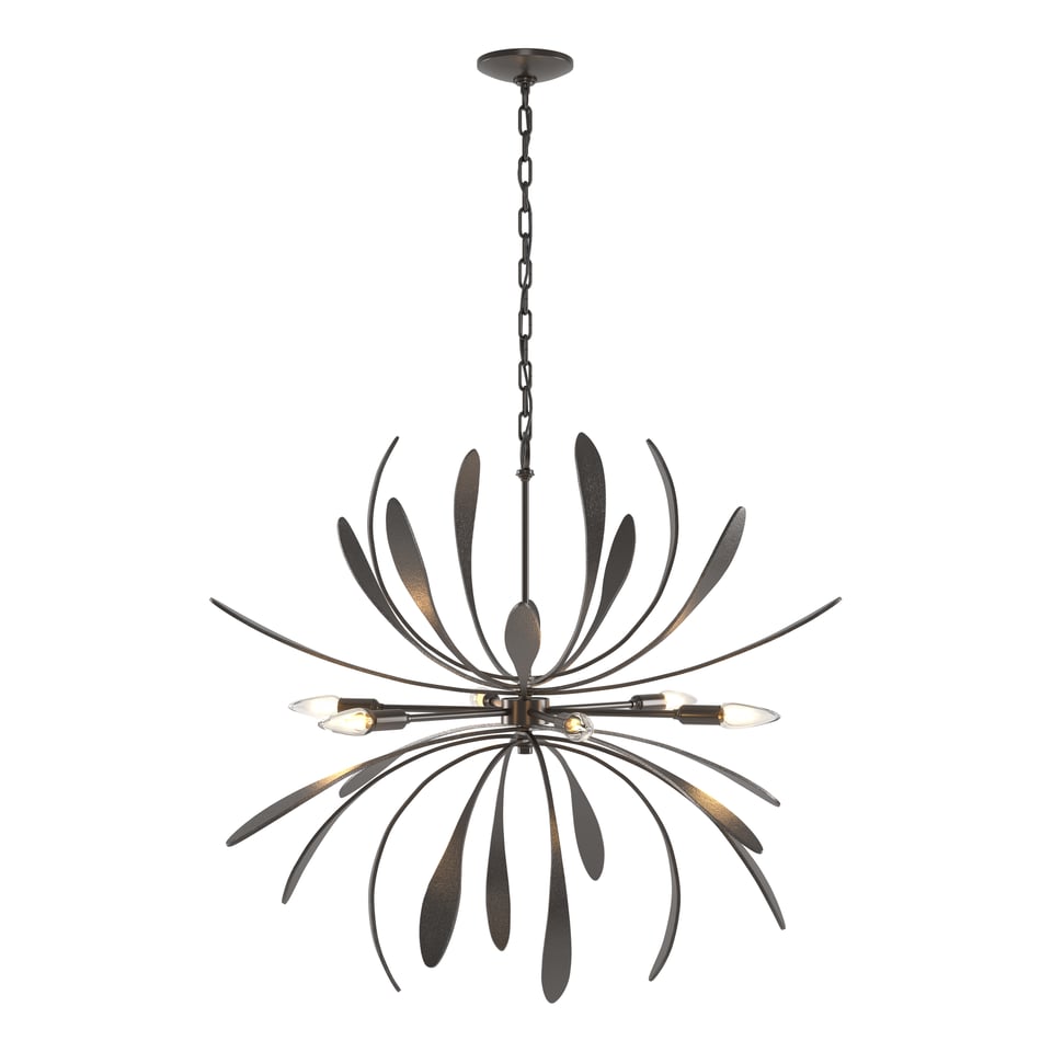 Dahlia Chandelier 104350 By Hubbardton Forge - Handcrafted Floral Design, Dimmable, Versatile Finish Options