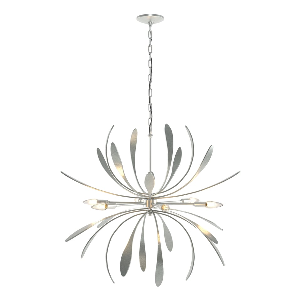 Dahlia Chandelier 104350 By Hubbardton Forge - Handcrafted Floral Design, Dimmable, Versatile Finish Options