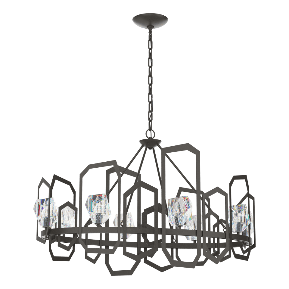 Hubbardton Forge Gatsby Chandelier 8-Light With Hand-Cut Crystals in Multiple Finishes