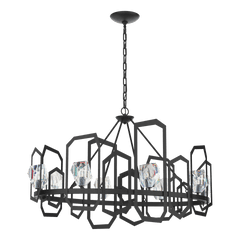 Hubbardton Forge Gatsby Chandelier 8-Light With Hand-Cut Crystals in Multiple Finishes