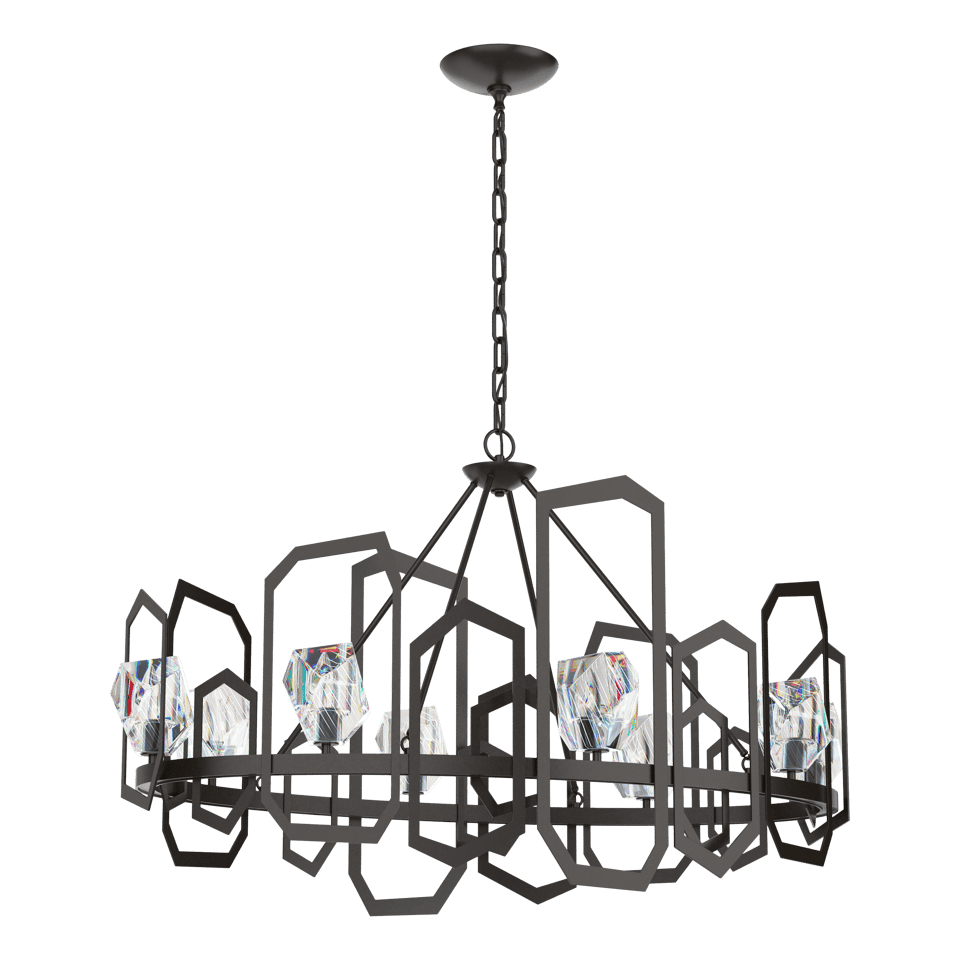 Hubbardton Forge Gatsby Chandelier 8-Light With Hand-Cut Crystals in Multiple Finishes