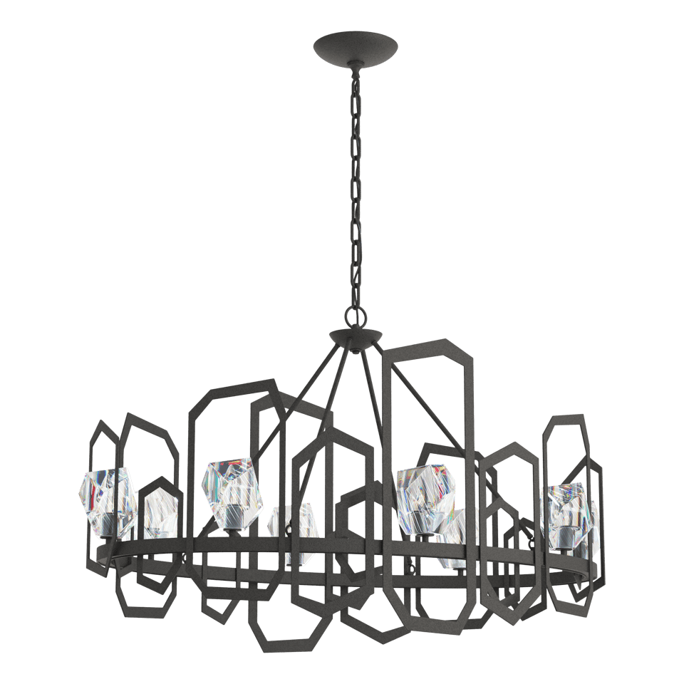 Hubbardton Forge Gatsby Chandelier 8-Light With Hand-Cut Crystals in Multiple Finishes