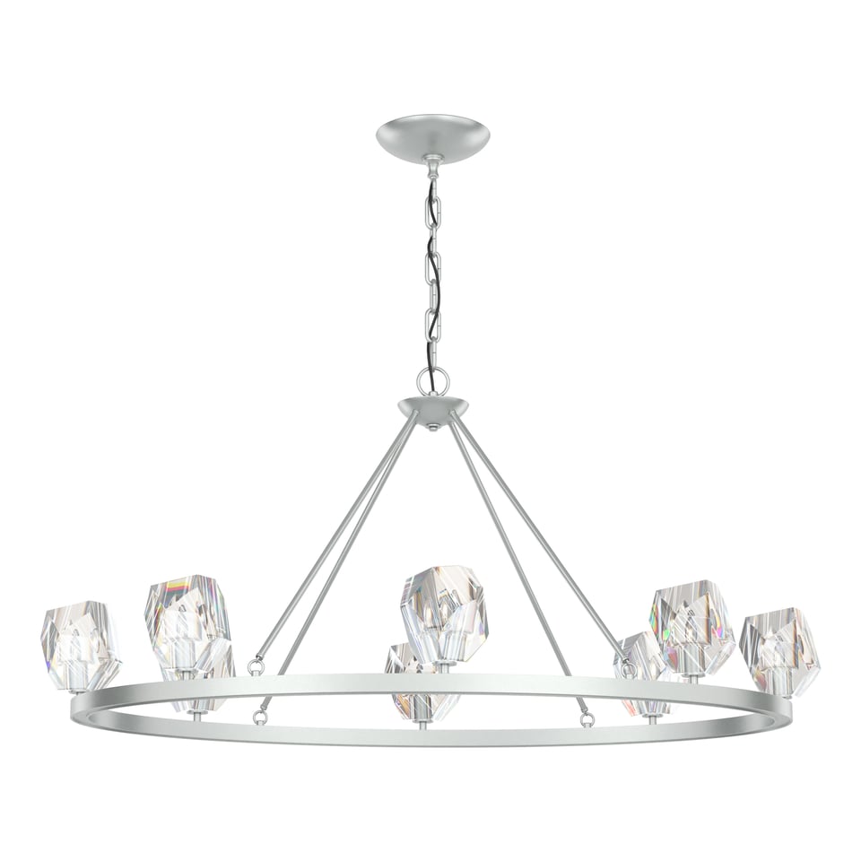 Gatsby 8-Light Chandelier by Hubbardton Forge – Dimmable, Customizable Finish, Hand-Cut Crystals