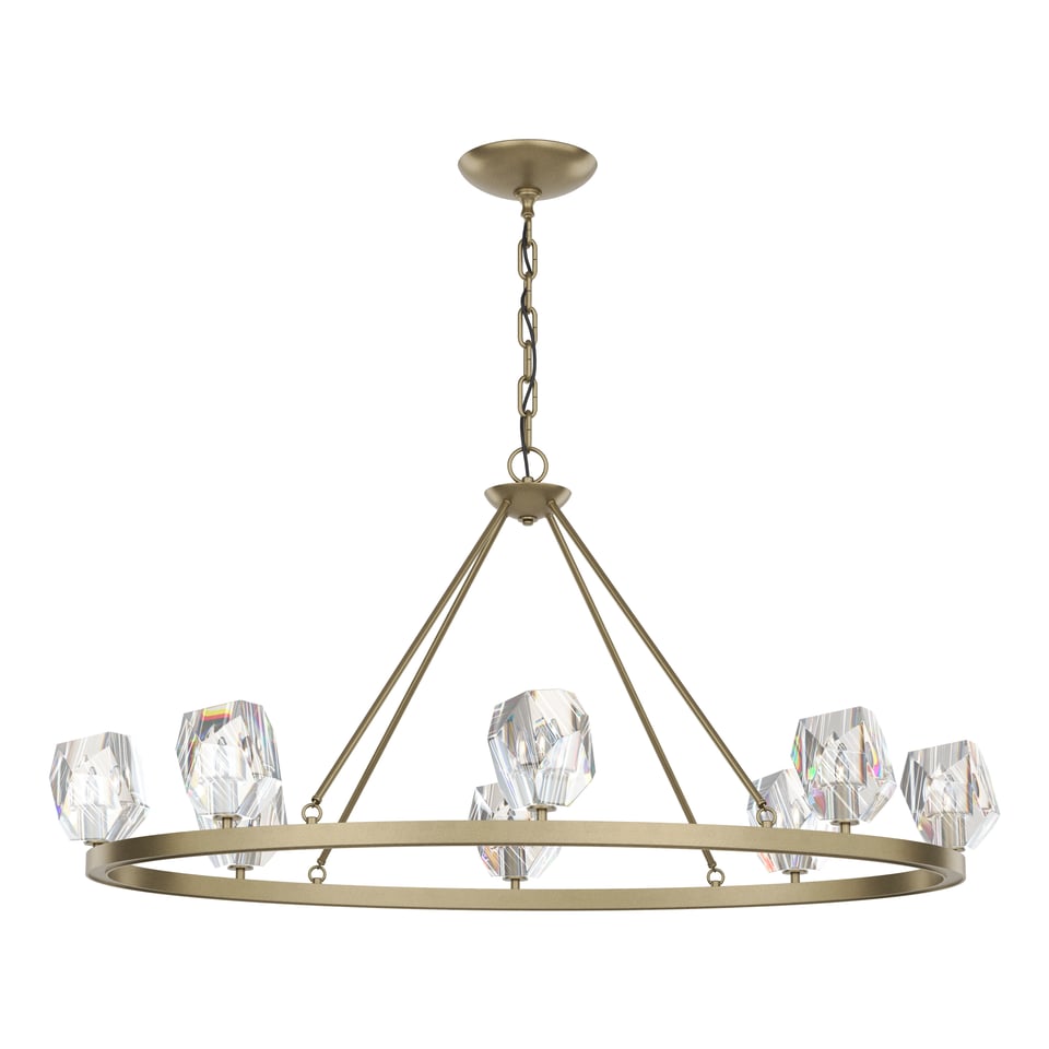 Gatsby 8-Light Chandelier by Hubbardton Forge – Dimmable, Customizable Finish, Hand-Cut Crystals