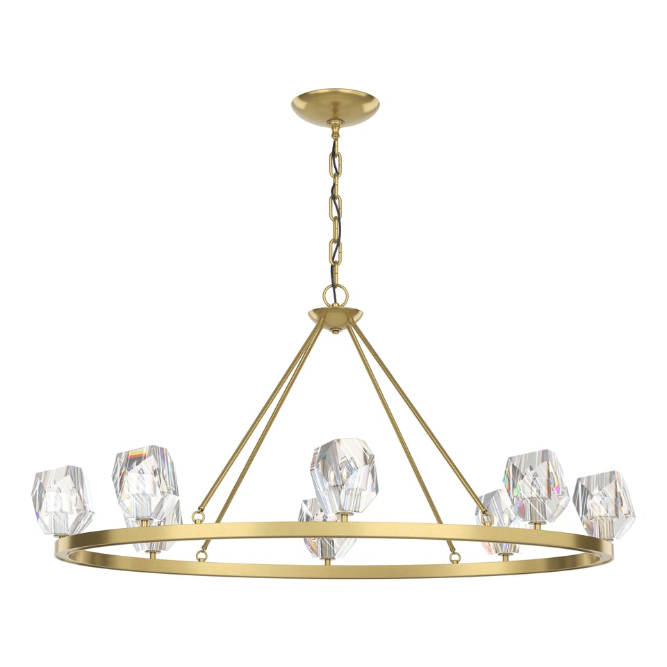 Gatsby 8-Light Chandelier by Hubbardton Forge – Dimmable, Customizable Finish, Hand-Cut Crystals