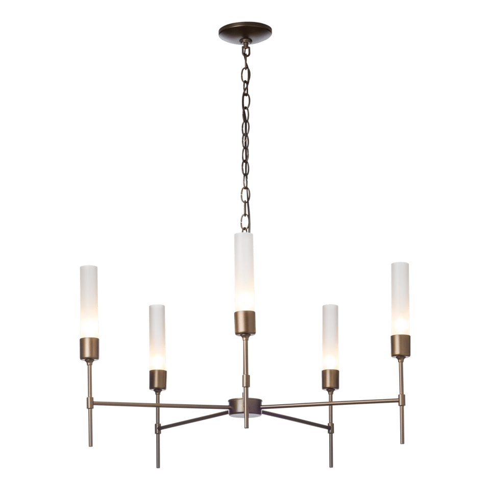 Vela 5-Light Chandelier by Hubbardton Forge - Elegant Open-Frame Design, Dimmable, UL Damp Rated