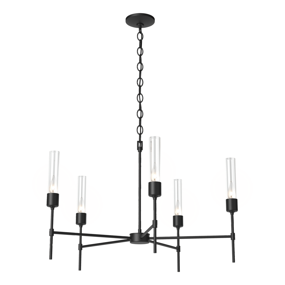 Vela 5-Light Chandelier by Hubbardton Forge - Elegant Open-Frame Design, Dimmable, UL Damp Rated