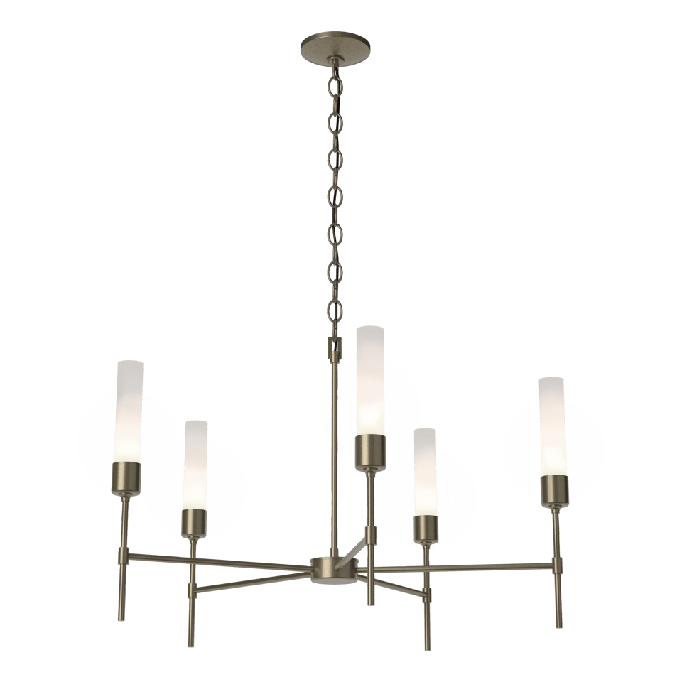 Vela 5-Light Chandelier by Hubbardton Forge - Elegant Open-Frame Design, Dimmable, UL Damp Rated