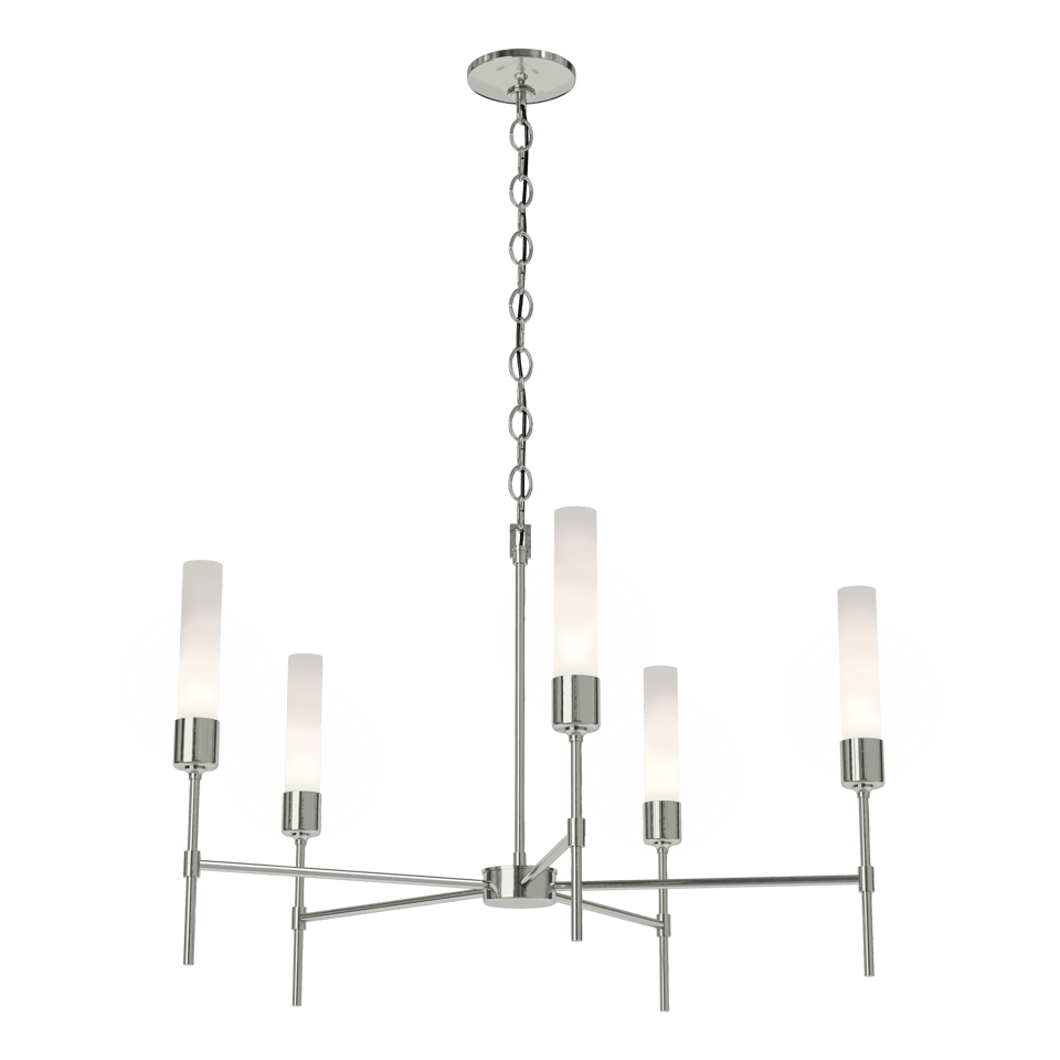 Vela 5-Light Chandelier by Hubbardton Forge - Elegant Open-Frame Design, Dimmable, UL Damp Rated