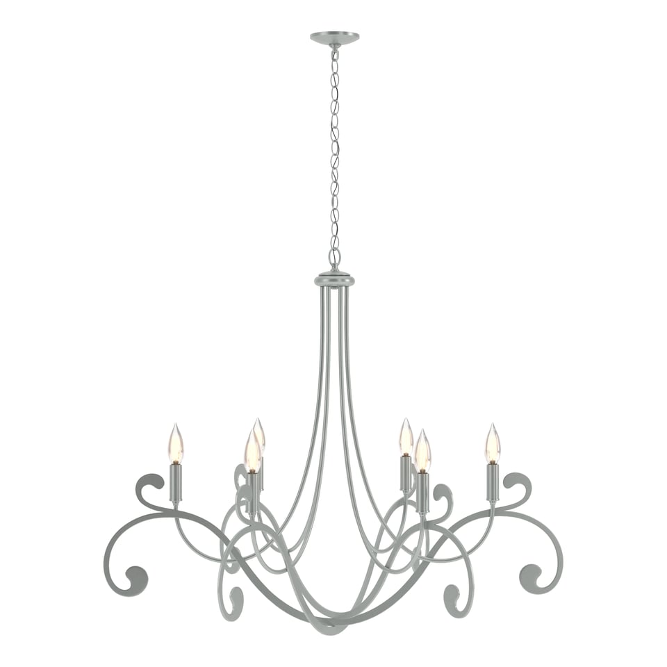 Bella 6 Arm Chandelier by Hubbardton Forge - Handcrafted Steel, Dimmable, Multiple Finish Options