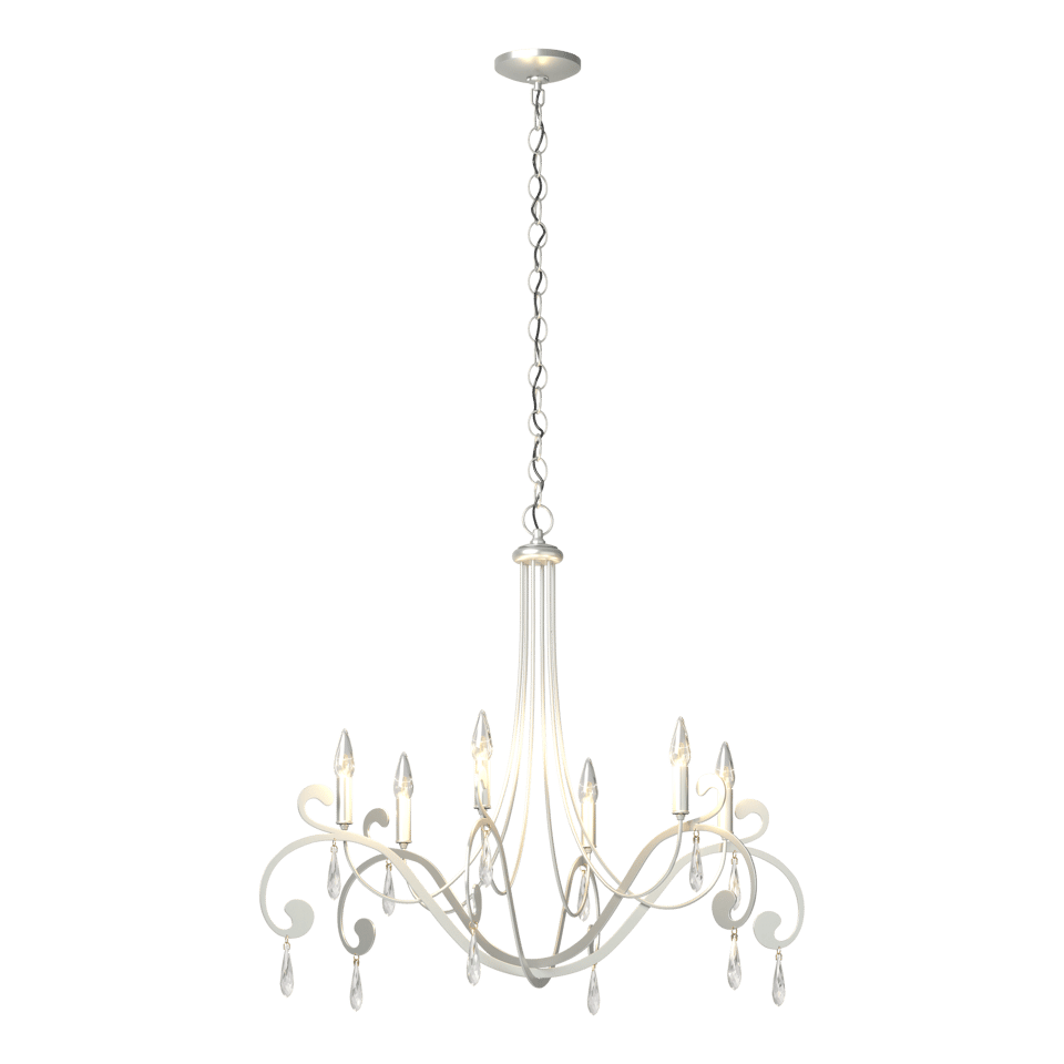 Stella 6 Arm Chandelier by Hubbardton Forge - Handcrafted Elegance with Luxurious Crystals