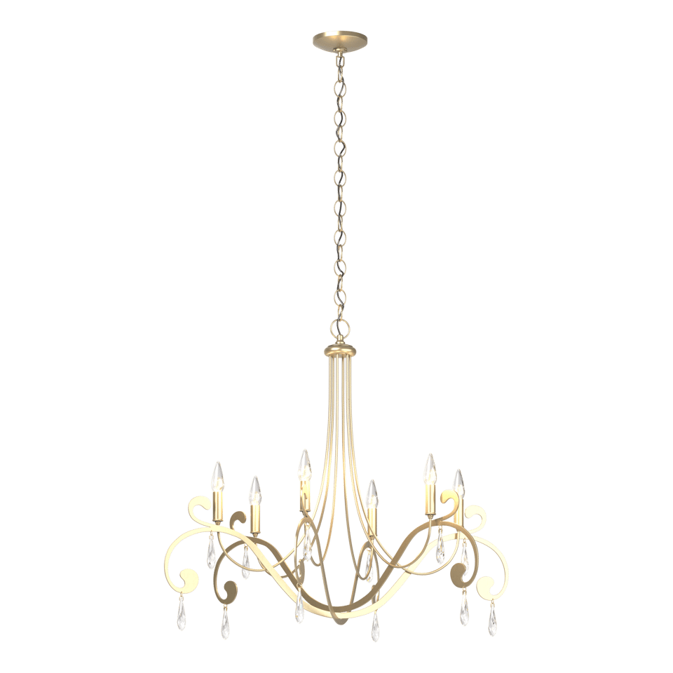 Stella 6 Arm Chandelier by Hubbardton Forge - Handcrafted Elegance with Luxurious Crystals