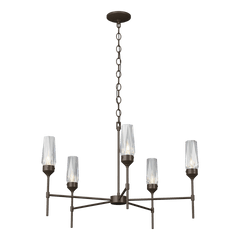 Luma 5 Arm Chandelier by Hubbardton Forge with Dimmable Functionality & Customizable Finishes