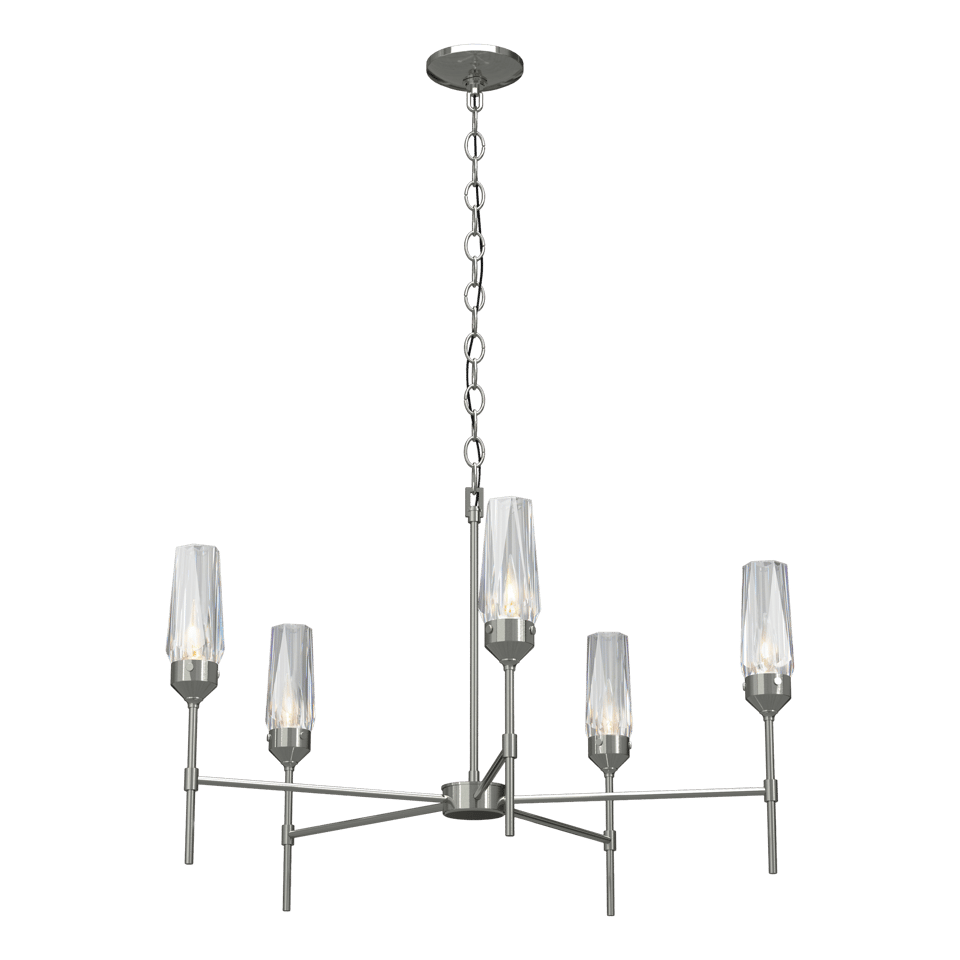 Luma 5 Arm Chandelier by Hubbardton Forge with Dimmable Functionality & Customizable Finishes