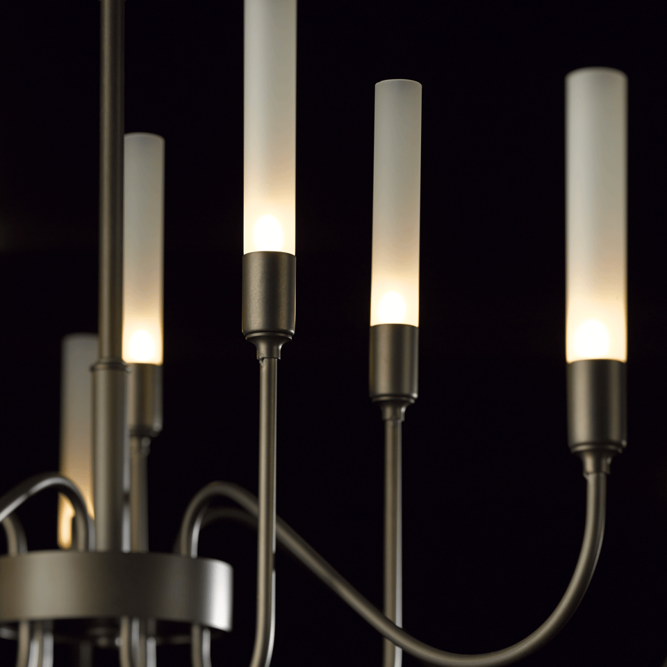 Hubbardton Forge Lisse 10 Arm Chandelier, Artisan-Crafted, Dimmable, Inspired by Tulip Buds