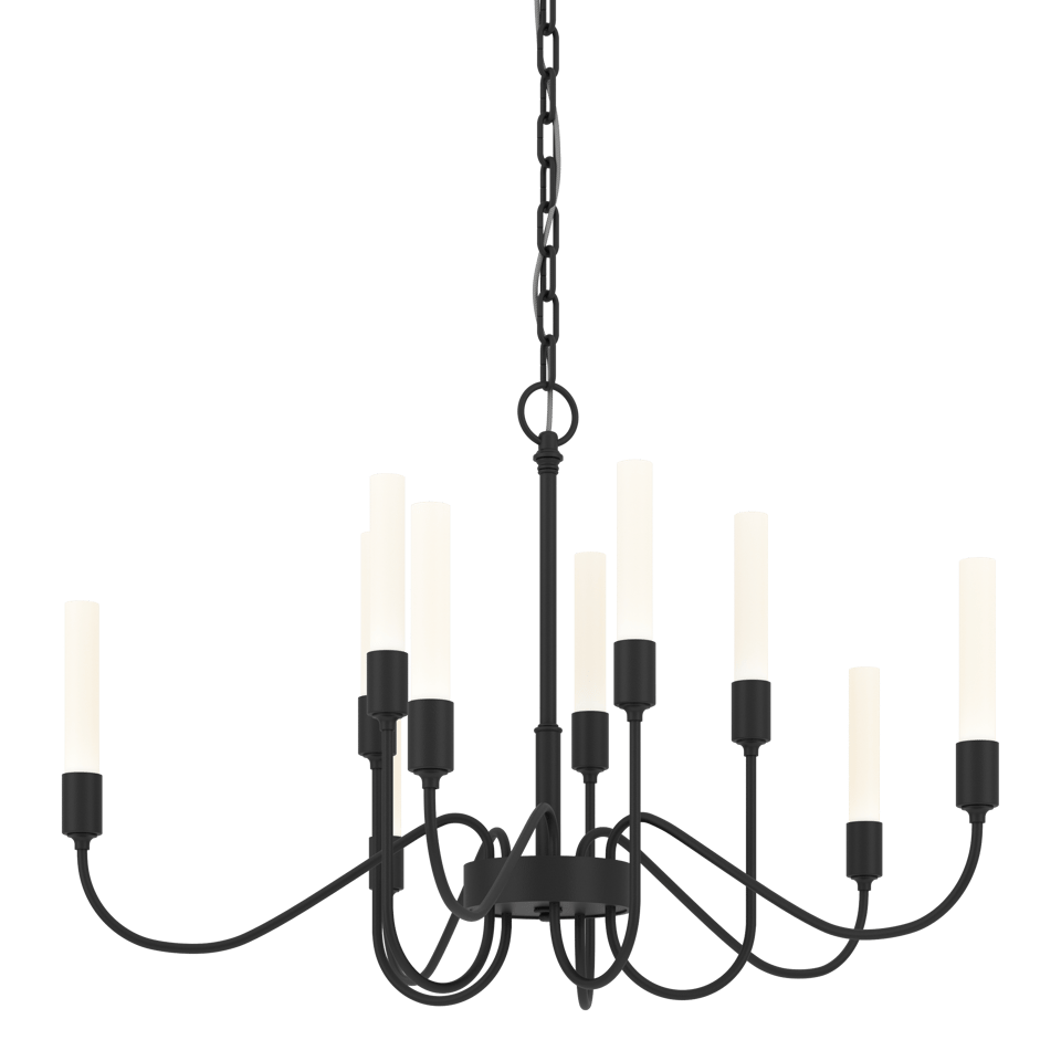 Hubbardton Forge Lisse 10 Arm Chandelier, Artisan-Crafted, Dimmable, Inspired by Tulip Buds