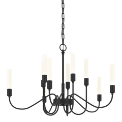 Hubbardton Forge Lisse 10 Arm Chandelier, Artisan-Crafted, Dimmable, Inspired by Tulip Buds