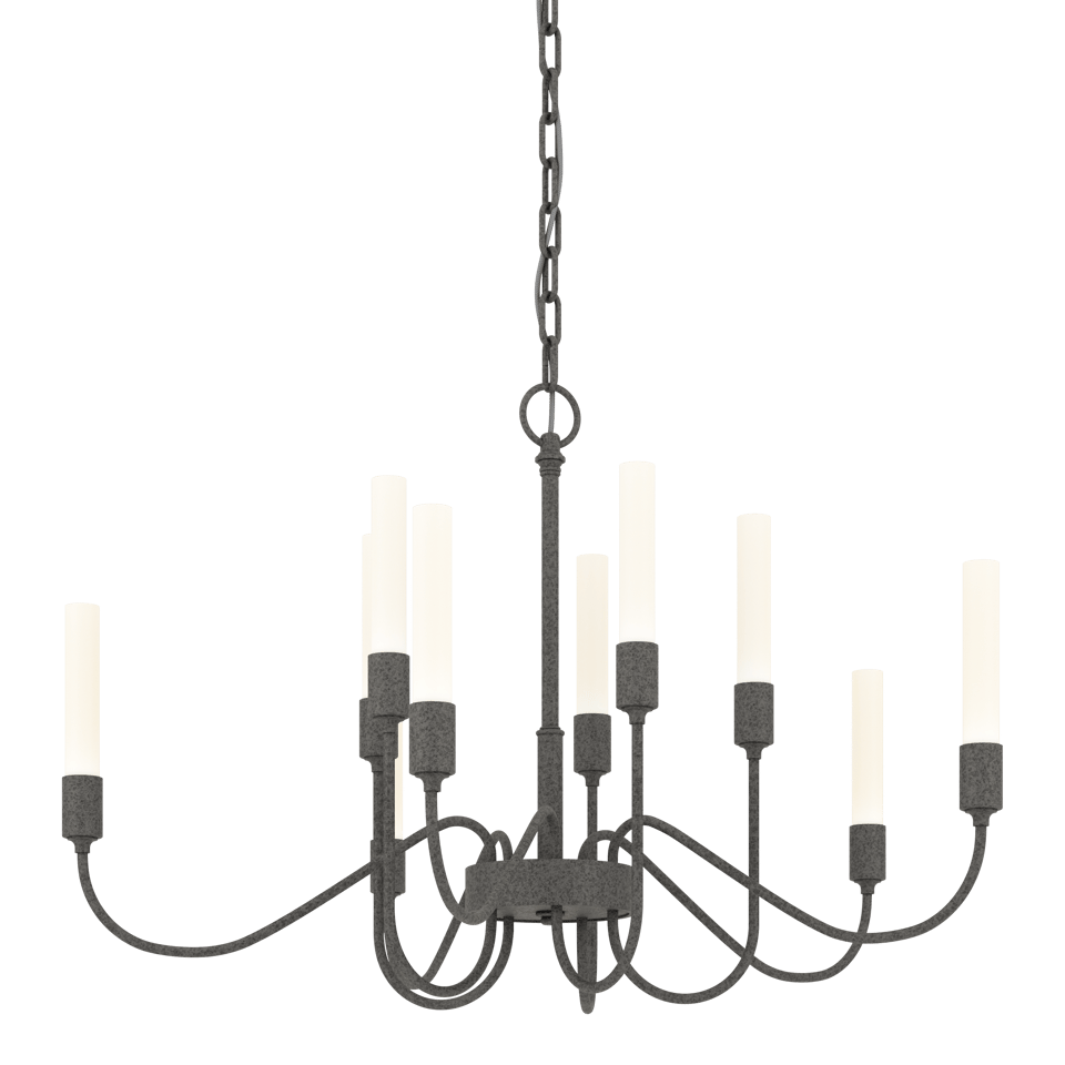 Hubbardton Forge Lisse 10 Arm Chandelier, Artisan-Crafted, Dimmable, Inspired by Tulip Buds