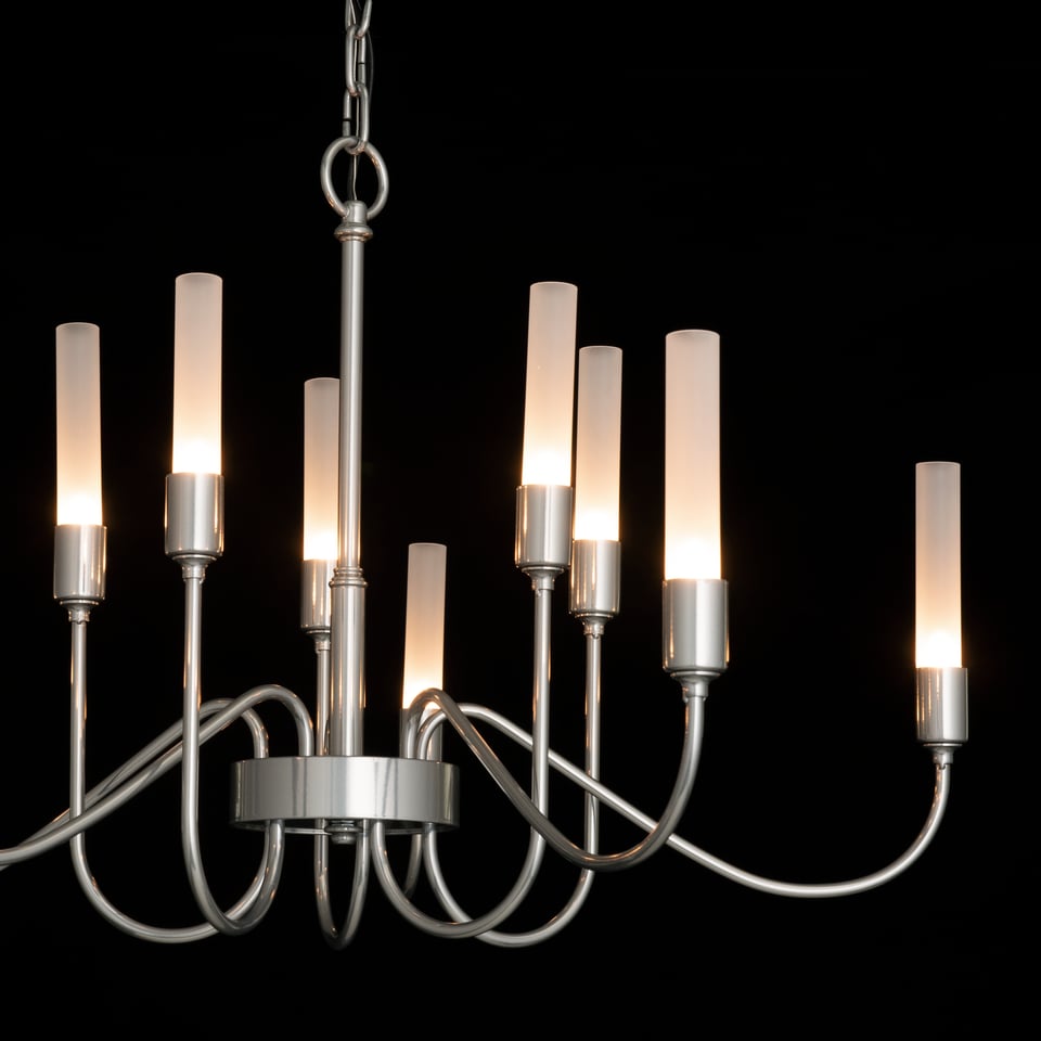 Hubbardton Forge Lisse 10 Arm Chandelier, Artisan-Crafted, Dimmable, Inspired by Tulip Buds