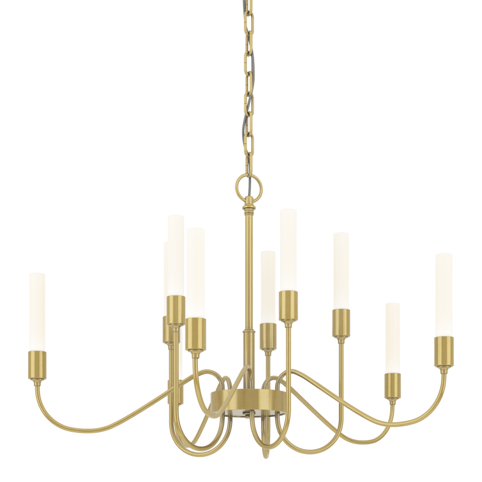 Hubbardton Forge Lisse 10 Arm Chandelier, Artisan-Crafted, Dimmable, Inspired by Tulip Buds