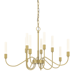 Hubbardton Forge Lisse 10 Arm Chandelier, Artisan-Crafted, Dimmable, Inspired by Tulip Buds