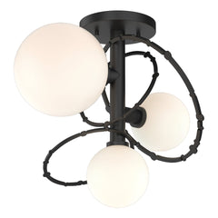 Hubbardton Forge Olympus 3-Light Semi-Flush Ceiling Fixture, Dimmable, Custom Finishes