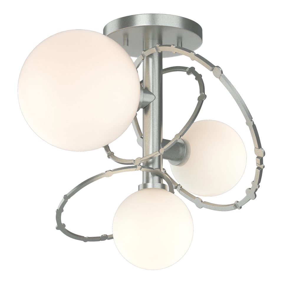 Hubbardton Forge Olympus 3-Light Semi-Flush Ceiling Fixture, Dimmable, Custom Finishes