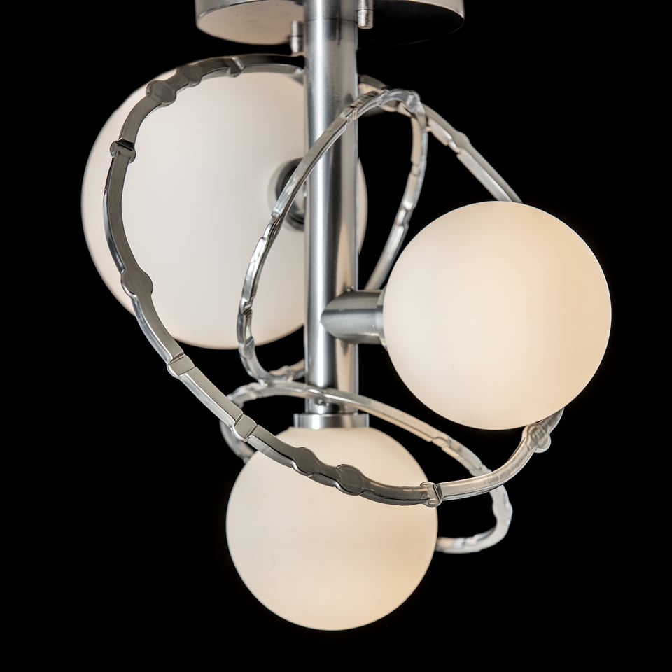 Hubbardton Forge Olympus 3-Light Semi-Flush Ceiling Fixture, Dimmable, Custom Finishes