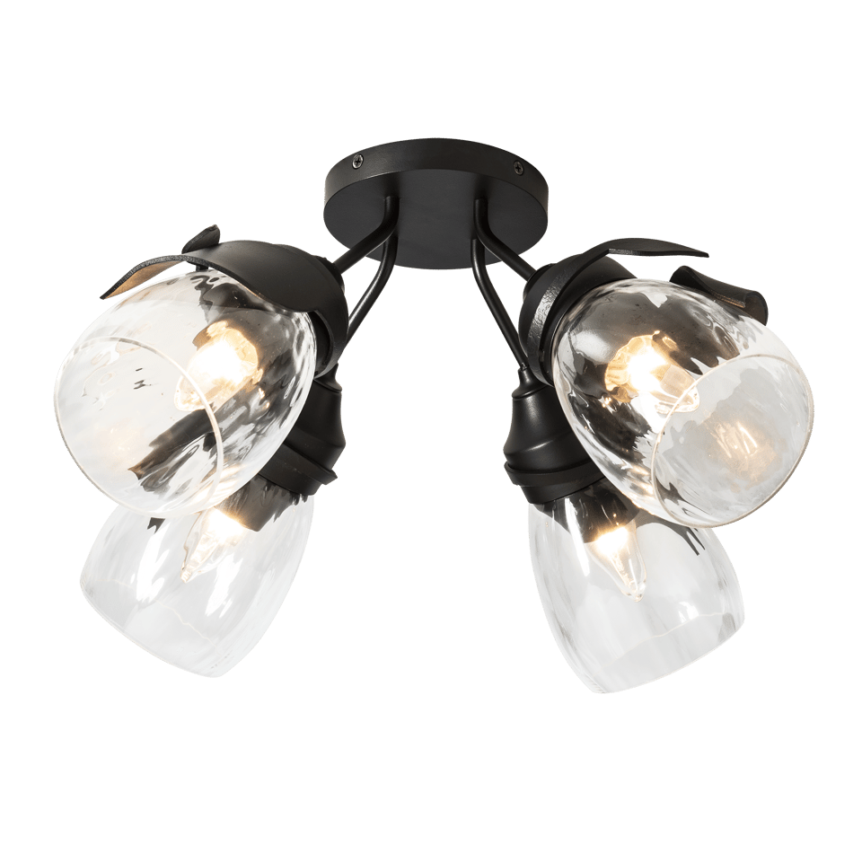 Lapas 4-Light Semi-Flush Chandelier by Hubbardton Forge with Customizable Finishes and Dimmable Lighting