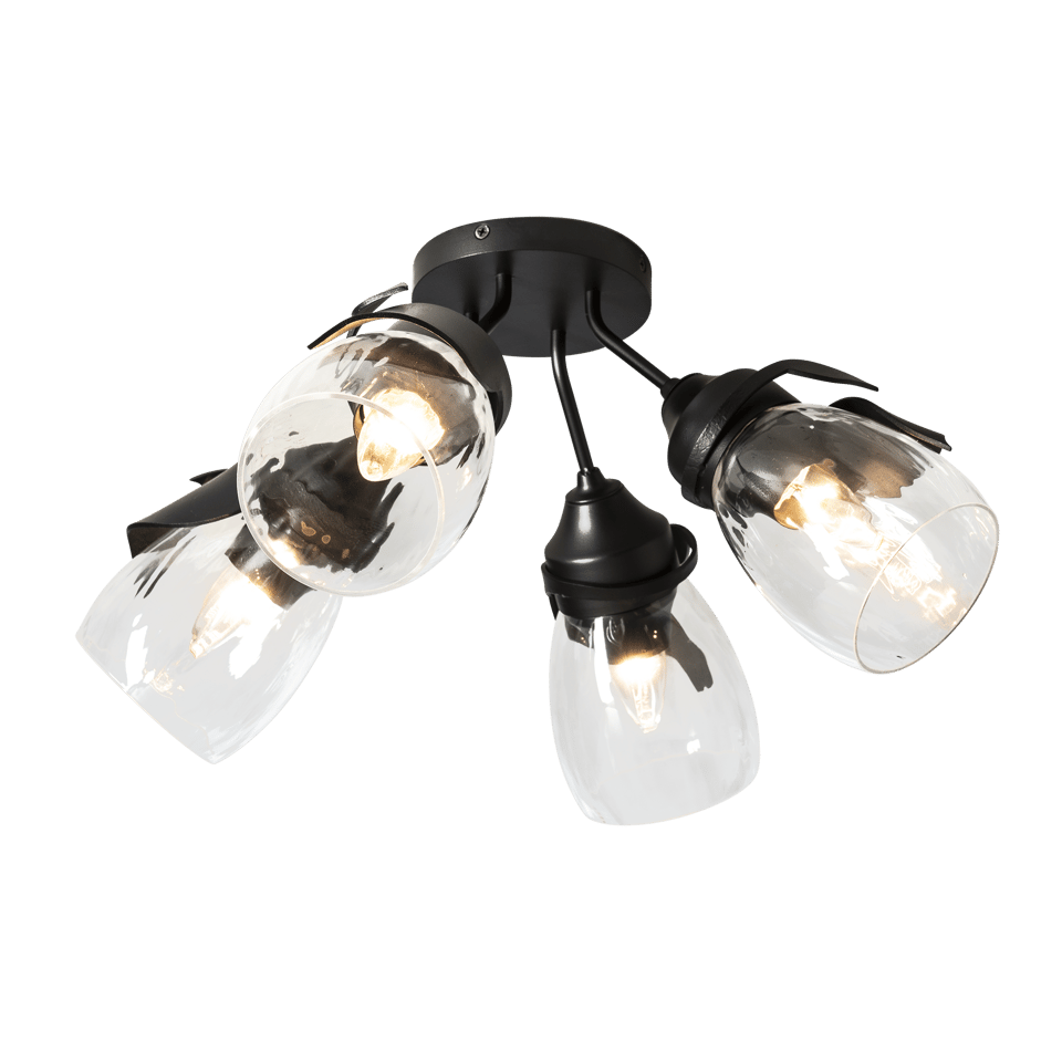 Lapas 4-Light Semi-Flush Chandelier by Hubbardton Forge with Customizable Finishes and Dimmable Lighting