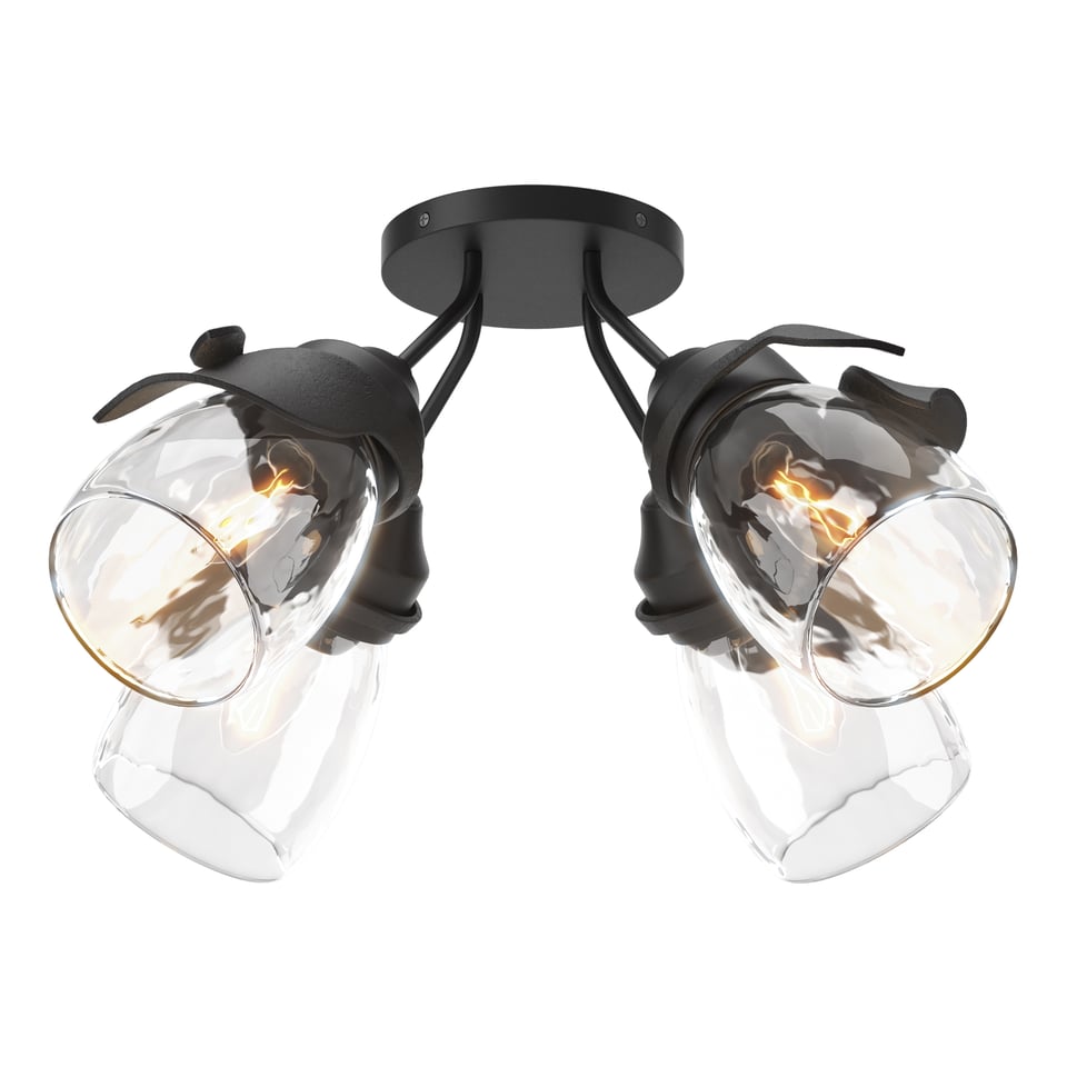 Lapas 4-Light Semi-Flush Chandelier by Hubbardton Forge with Customizable Finishes and Dimmable Lighting