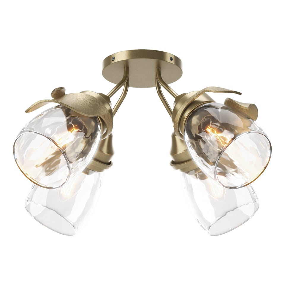 Lapas 4-Light Semi-Flush Chandelier by Hubbardton Forge with Customizable Finishes and Dimmable Lighting