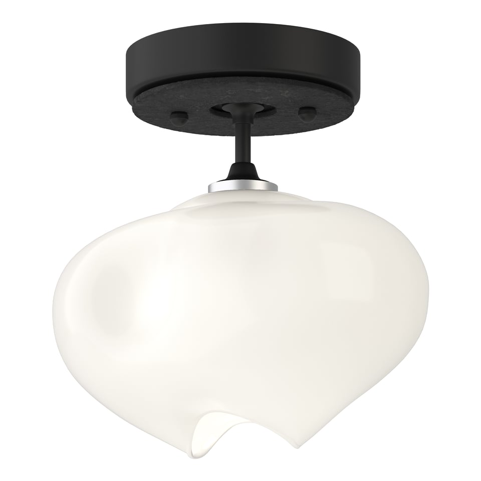 Ume 1-Light Semi-Flush Mount by Hubbardton Forge with Frosted Glass Shade and Dimmable Capability