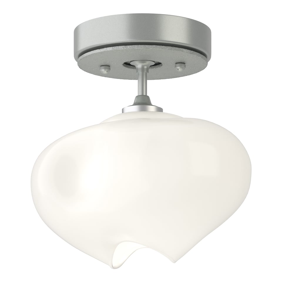 Ume 1-Light Semi-Flush Mount by Hubbardton Forge with Frosted Glass Shade and Dimmable Capability